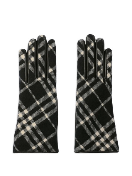  Burberry Check-pattern Gloves - Black 