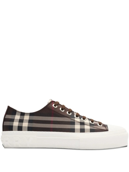  Burberry Check-pattern Lace-up Sneakers - Brown 