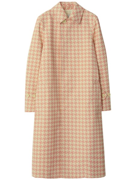  Burberry Check-pattern Long Coat - Pink 