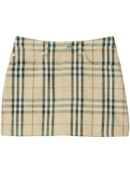  Burberry Check-pattern Mini Skirt - Neutrals 