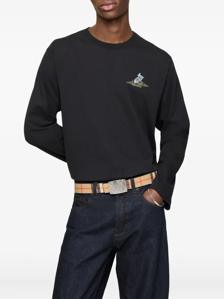  Burberry Check-pattern Reversible Belt - Black 