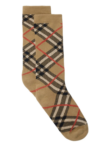  Burberry Check-pattern Socks - Neutrals 