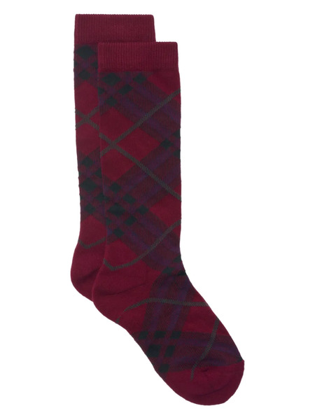  Burberry Check-pattern Socks - Red 