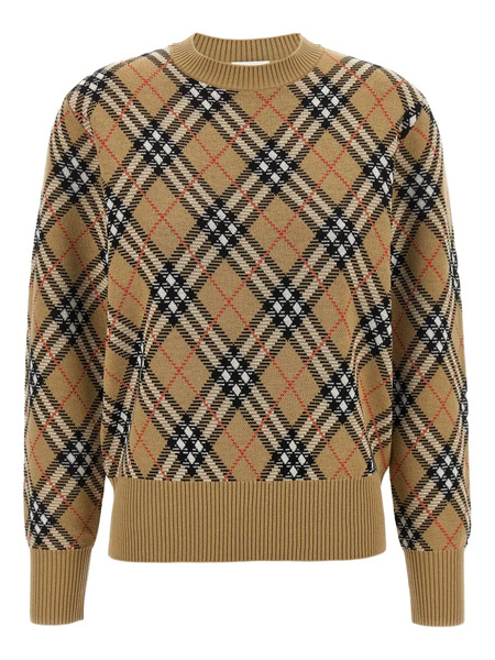  Burberry Check-pattern Wool Sweater - Neutrals 