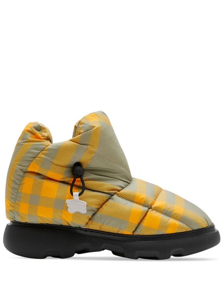  Burberry Check Pillow Padded Ankle Boots - Neutrals 