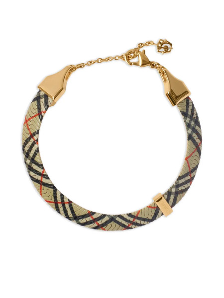  Burberry Check-print Lobster-clasp Bracelet - Gold 