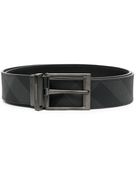  Burberry Check-print Reversible Belt - Grey 