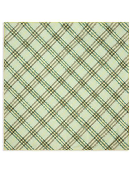  Burberry Check Silk Scarf - Green 