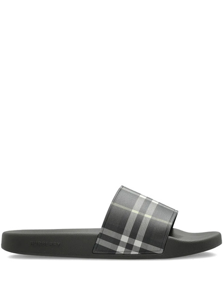  Burberry Check Slides - Grey 