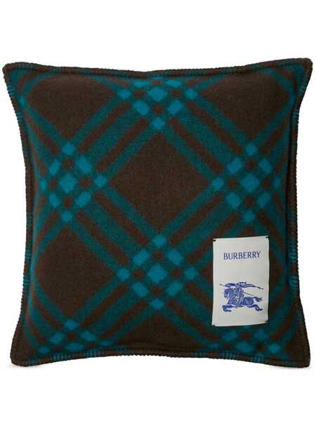  Burberry Check Wool Cushion - Brown 