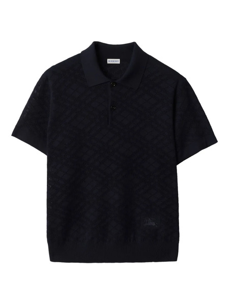  Burberry Check-wool Polo Shirt - Blue 