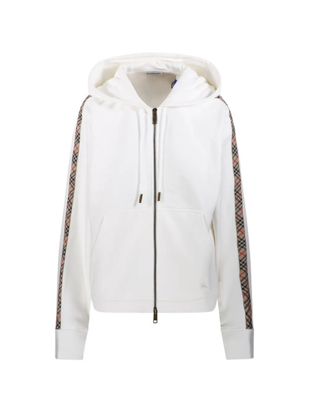  Burberry Check Zip Hoodie - White 