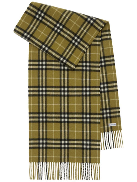  Burberry Checked Cashmere Scarf - Green 