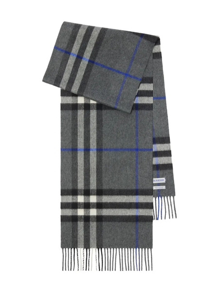  Burberry Checked Cashmere Scarf - Grey 