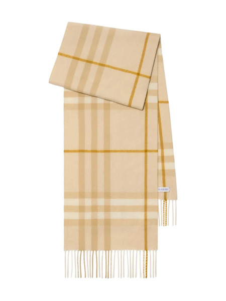  Burberry Checked Cashmere Scarf - Neutrals 