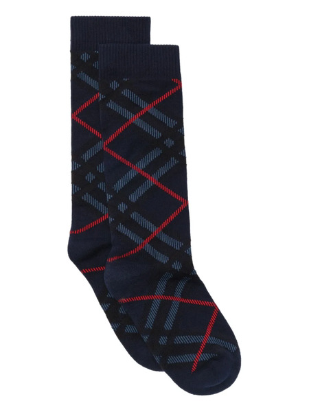  Burberry Checked Cotton-blend Socks - Blue 