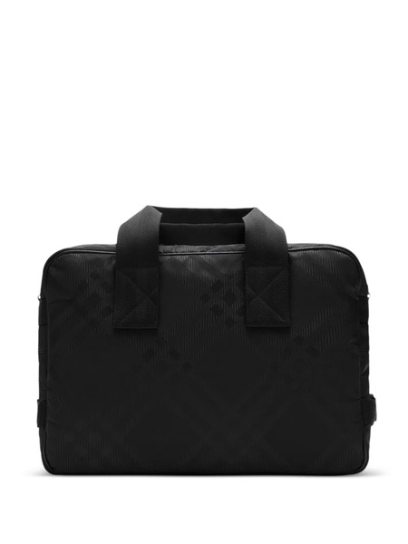  Burberry Checked-jacquard Briefcase - Black 