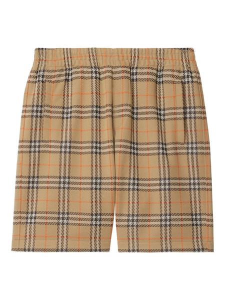  Burberry Checked Jersey Shorts - Neutrals 