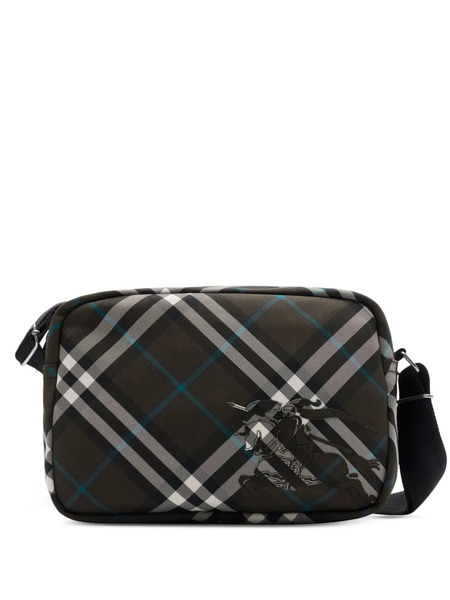  Burberry Checked Messenger Bag - Grey 
