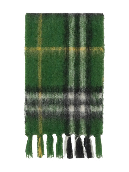  Burberry Checked Mohair Scarf - Green 