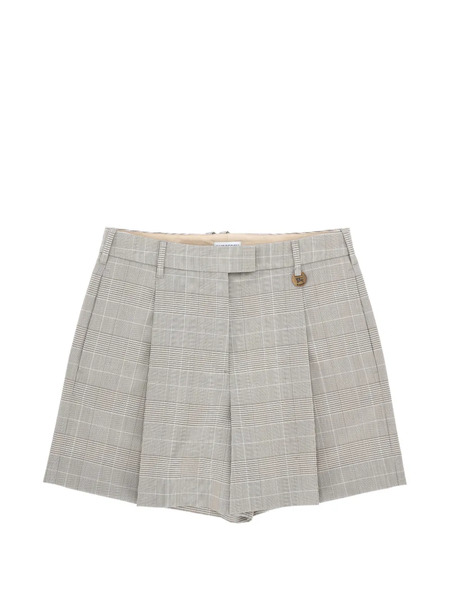  Burberry Checked Pleated Shorts - White 