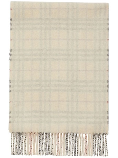  Burberry Checked Reversible Cashmere Scarf - Neutrals 