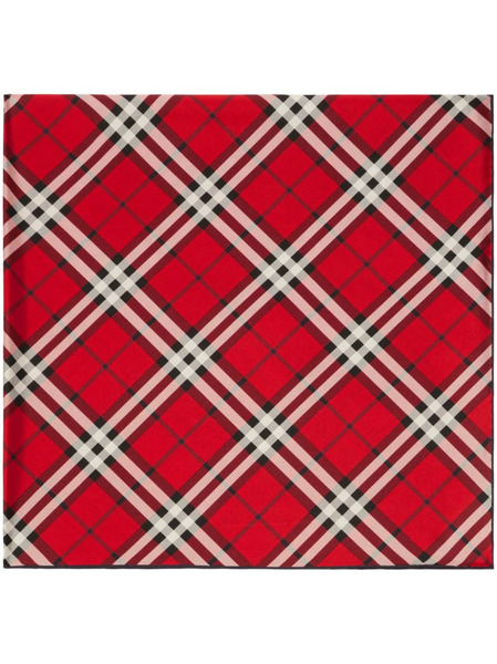  Burberry Checked Silk Scarf - Red 