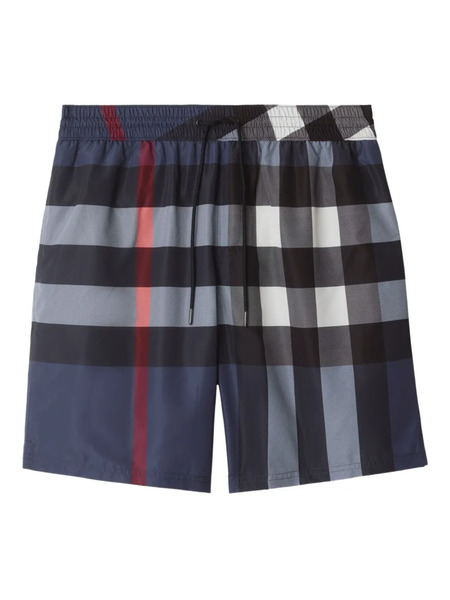  Burberry Checked Swim Shorts - Grey 