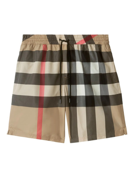  Burberry Checked Swim Shorts - Neutrals 