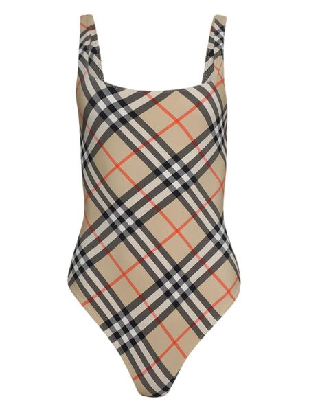  Burberry Checked Swimsuit - Neutrals 