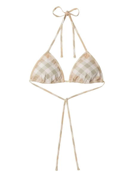  Burberry Checked Triangle Bikini Top - Neutrals 