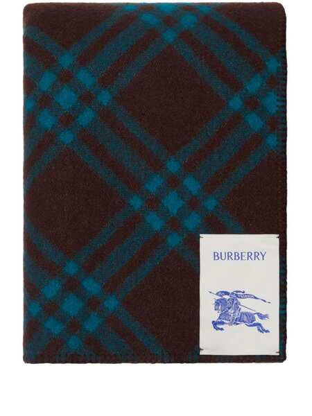  Burberry Checked Wool Blanket - Brown 