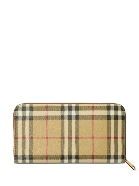  Burberry Checkered Zip-up Wallet - Neutrals 