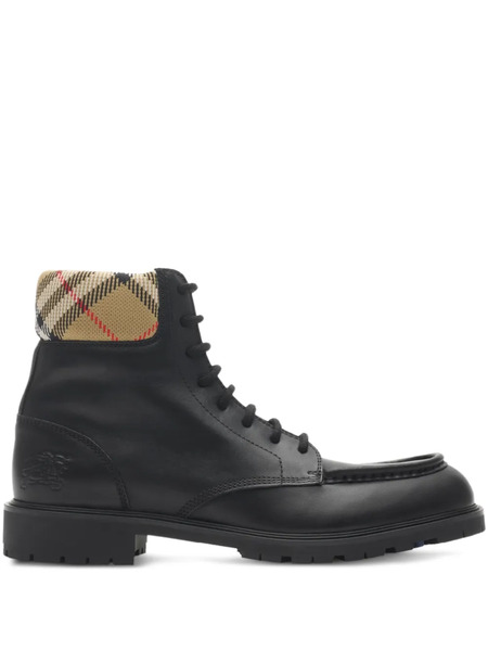  Burberry Combat Rogue Leather Boots - Brown 