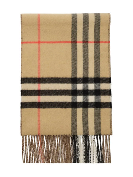  Burberry Contrast Check Cashmere Scarf - Neutrals 
