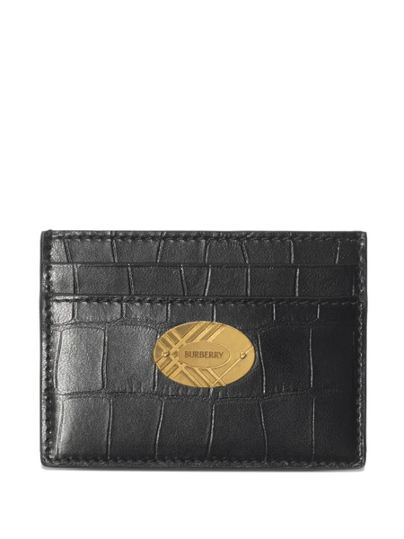  Burberry Cotswolds Crocodile-effect Logo Wallet - Black 