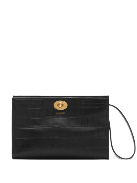  Burberry Cotswolds Crocodile-effect Shoulder Bag - Black 