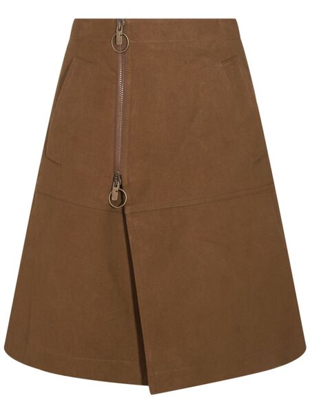  Burberry Cotton Midi Skirt - Brown 