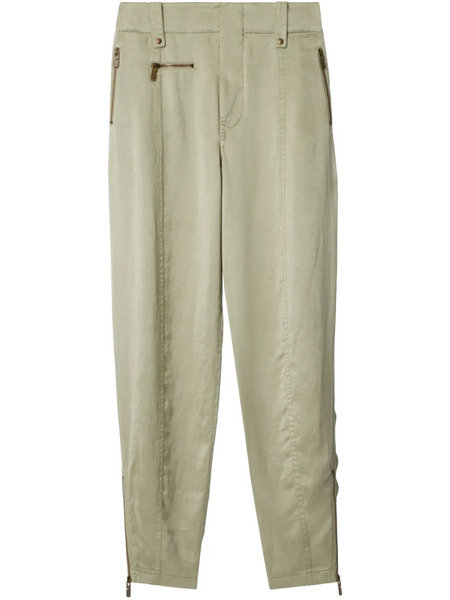  Burberry Crest-embroidered Trousers - Green 