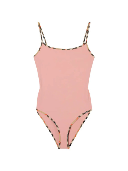  Burberry Cut-out Check-trim Swimsuit - Pink 