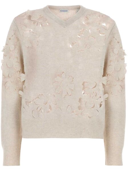  Burberry Cutout Daisy Sweater - Neutrals 