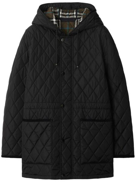  Burberry Devon Quilted Parka - Black 