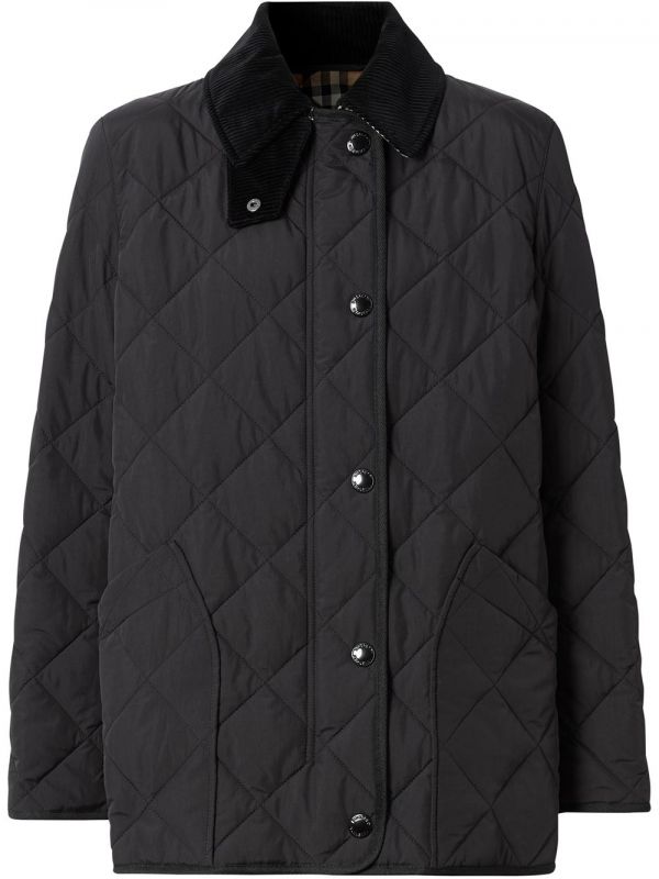  Burberry Diamond Quilted Thermoregulated Barn Jacket - Black 