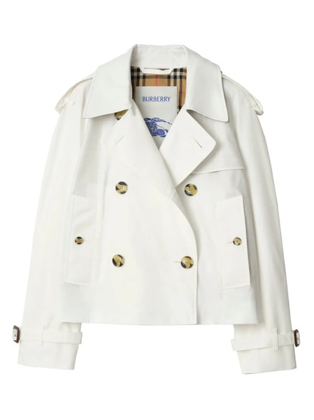  Burberry Double-breasted Trench Jacket - White 