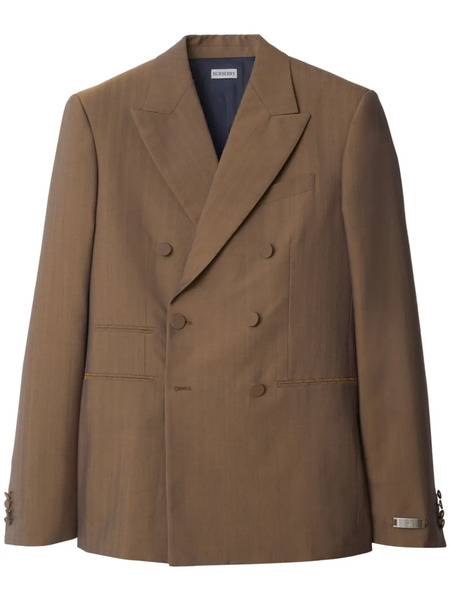  Burberry Double-breasted Wool Blazer - Brown 