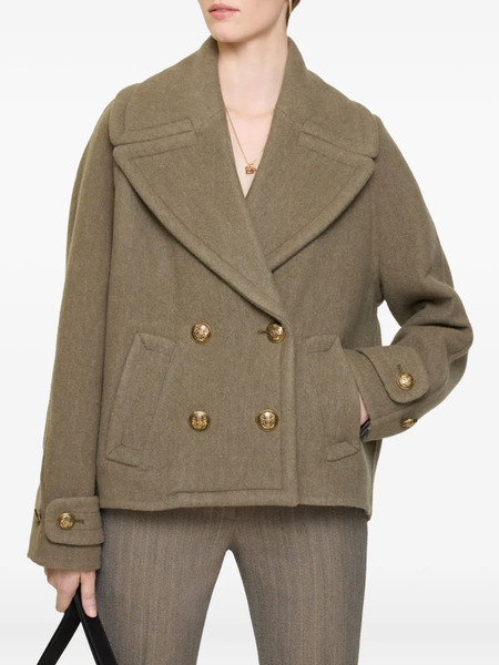  Burberry Double-breasted Wool Jacket - Green 