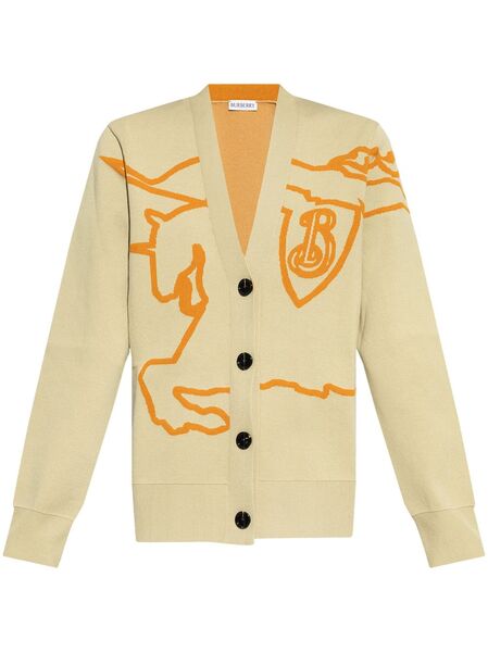  Burberry Ekd Cotton-blend Cardigan - Neutrals 