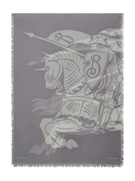  Burberry Ekd Wool Scarf - Grey 