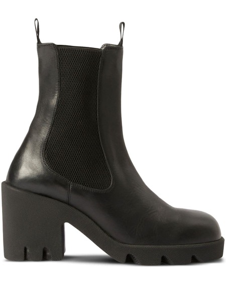  Burberry Elasticated-panel Leather Boots - Black 