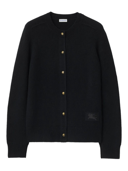  Burberry Elbow-patch Equestrian Knight Cardigan - Black 